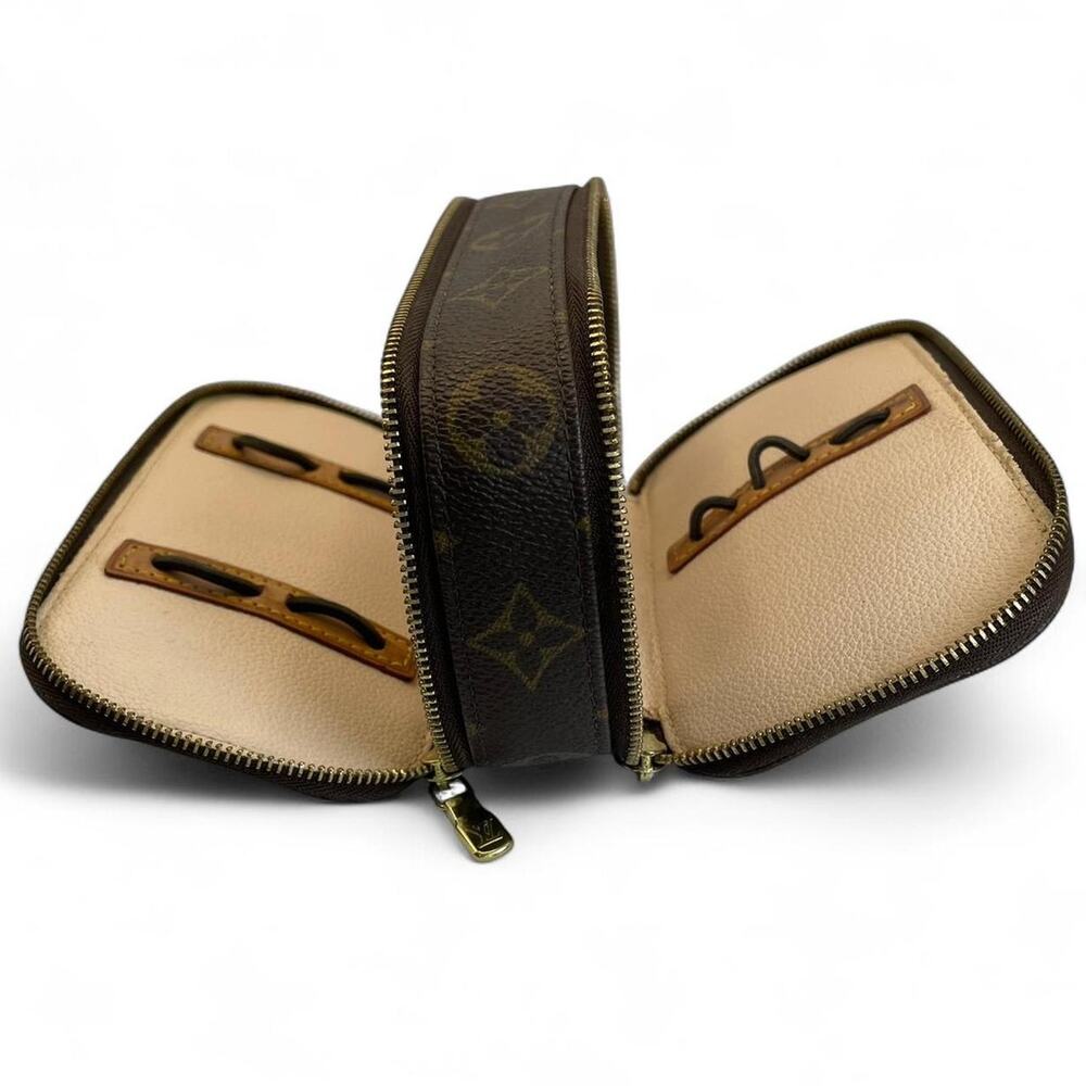 Louis Vuitton Leather Monogrammed Trousse Brush PM Cosmetic Pouch Travel Glamour